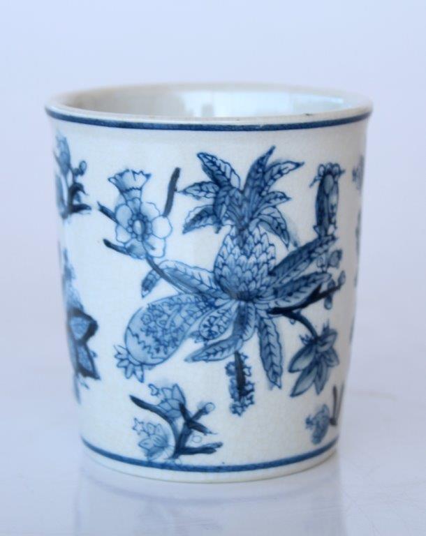 BLUE FLORAL BEAKER  8.5X8CM